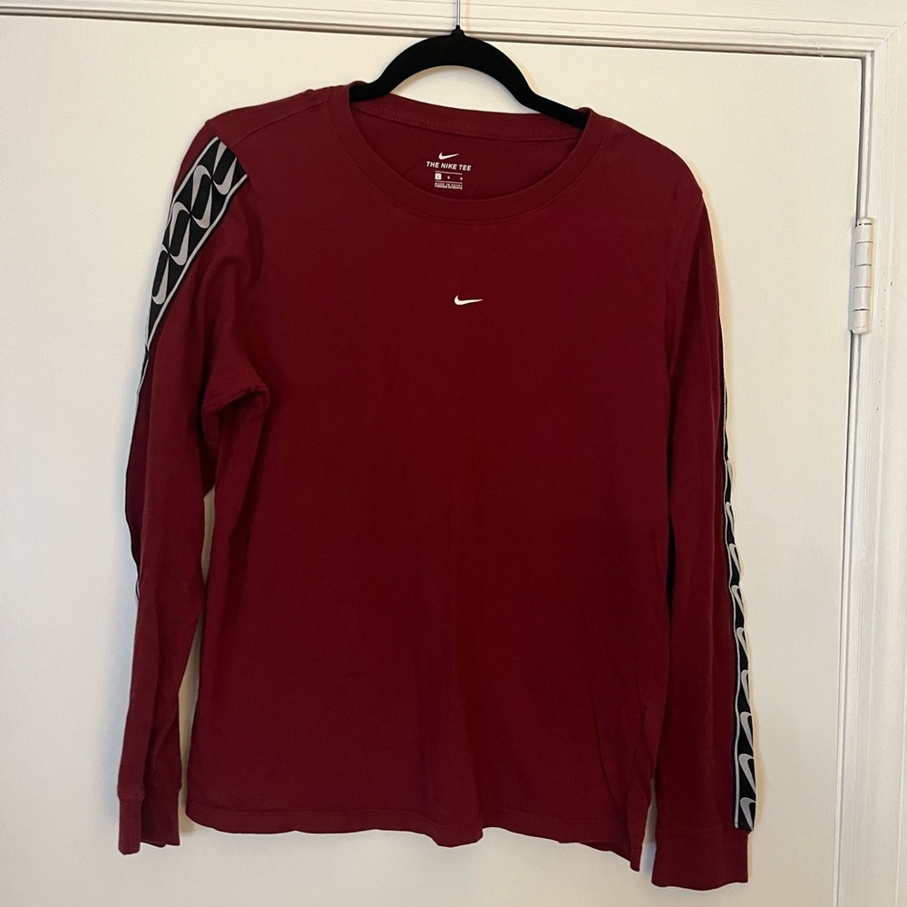Nike Maroon Long Sleeve with Logo Accents